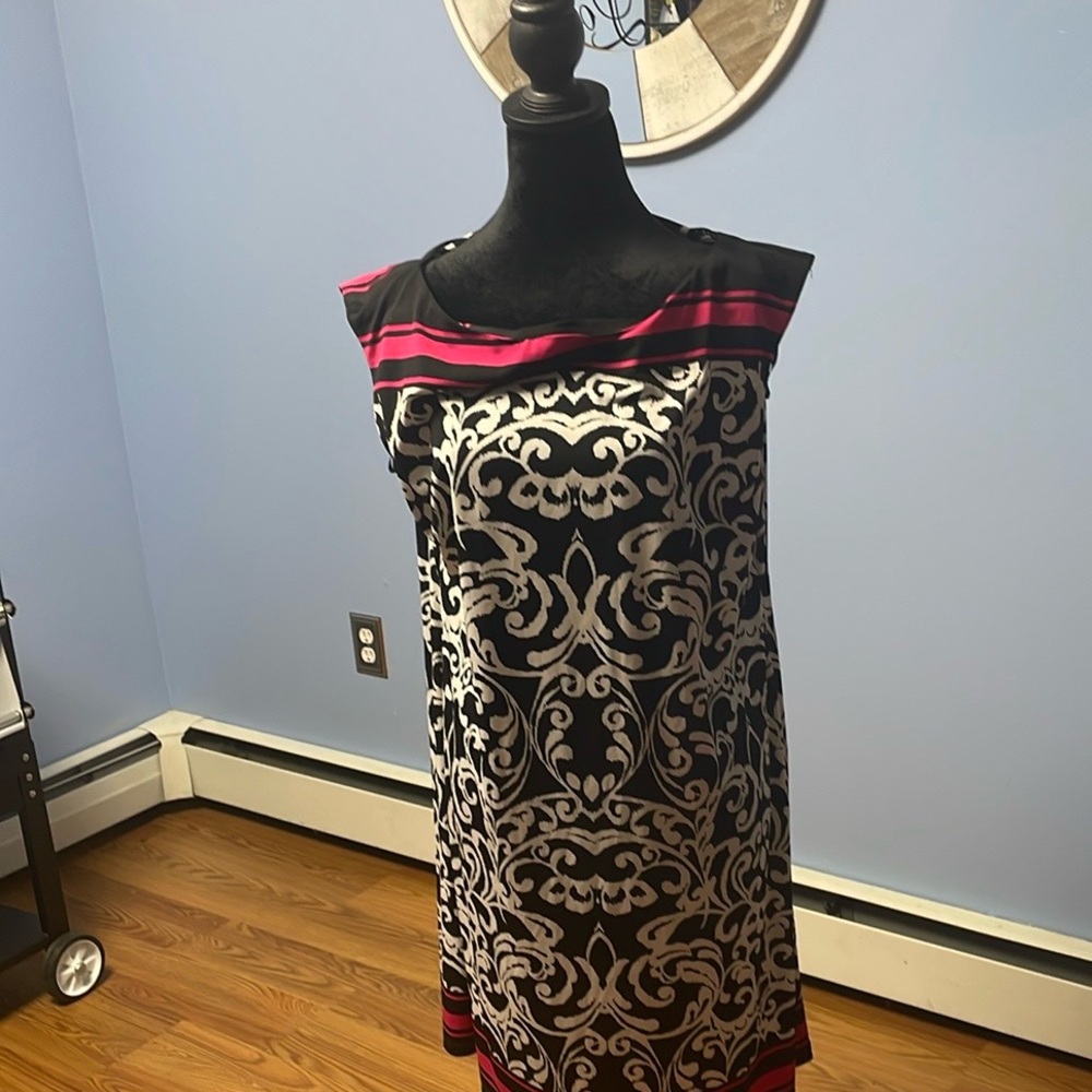 Pink, black, white size 14